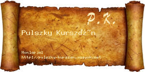 Pulszky Kurszán névjegykártya